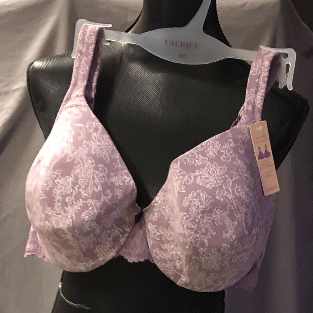 Cacique floral print balconette style bra.